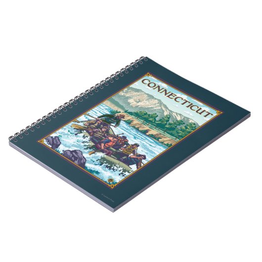 ConnecticutRiver Rafting Scene Notitieboek (Linkerzijde)