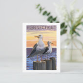 ConnecticutSea Gulls Scene Briefkaart (Staand voorkant)