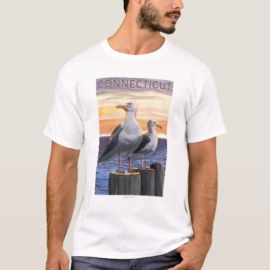ConnecticutSea Gulls Scene T-shirt (Voorkant)