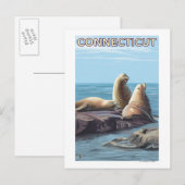 ConnecticutSea Lions Scene Briefkaart (Voorkant / Achterkant)
