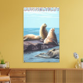 ConnecticutSea Lions Scene Canvas Afdruk (Insitu (Woonkamer))