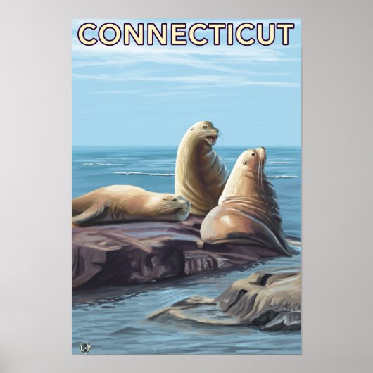ConnecticutSea Lions Scene Poster (Voorkant)
