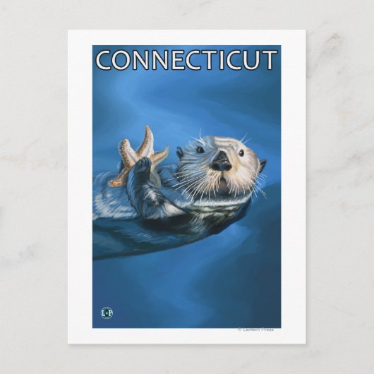 ConnecticutSea Otter Scene Briefkaart (Voorkant)