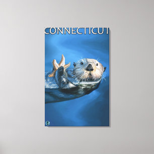 ConnecticutSea Otter Scene Canvas Afdruk
