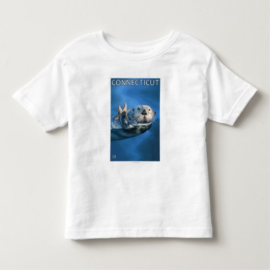 ConnecticutSea Otter Scene Kinder Shirts (Voorkant)