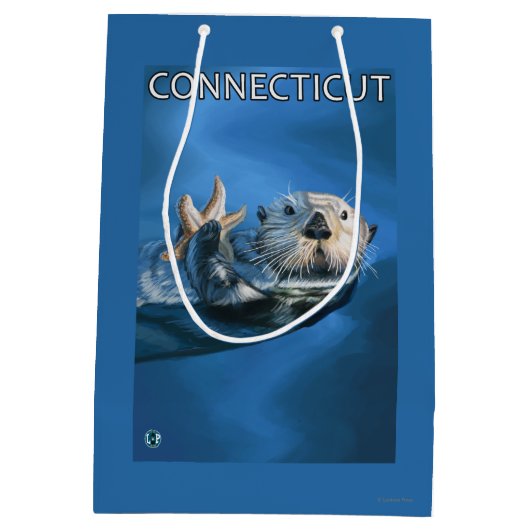 ConnecticutSea Otter Scene Medium Cadeauzakje (Achterkant)