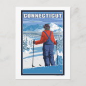 ConnecticutSkier-aanpassingsUitzicht Briefkaart (Voorkant)