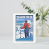 ConnecticutSkier-aanpassingsUitzicht Briefkaart (Staand voorkant)