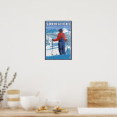 ConnecticutSkier-aanpassingsUitzicht Poster (Keuken)