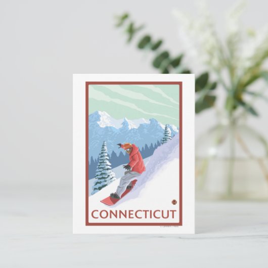 ConnecticutSnowboarder Scene Briefkaart (Staand voorkant)