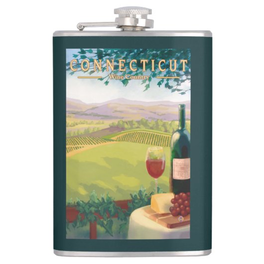 ConnecticutWine Country Scene Heupfles (Voorkant)