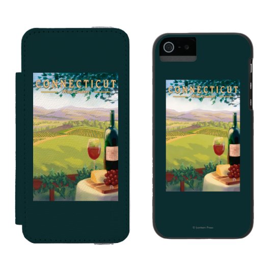 ConnecticutWine Country Scene Incipio iPhone Portemonnee Hoesje (Naast elkaar)