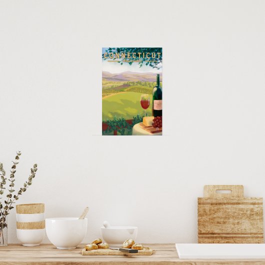 ConnecticutWine Country Scene Poster (Keuken)