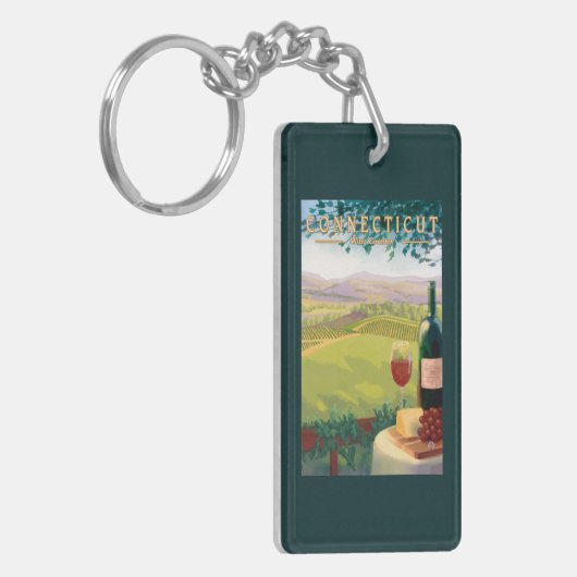 ConnecticutWine Country Scene Sleutelhanger (Voorkant Links)