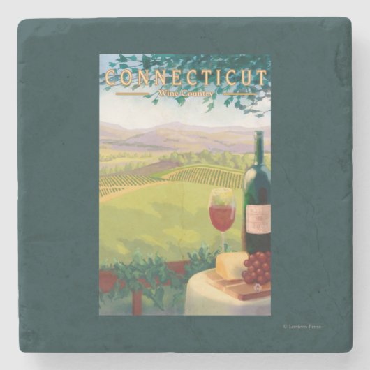 ConnecticutWine Country Scene Stenen Onderzetter (Voorkant)