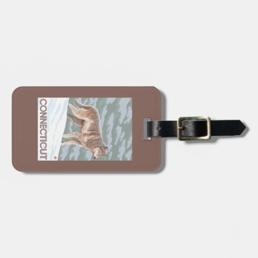 ConnecticutWolf Scene Bagagelabel (Voorkant horizontaal)