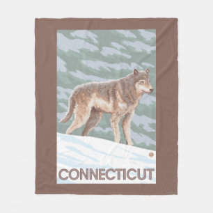 ConnecticutWolf Scene Fleece Deken