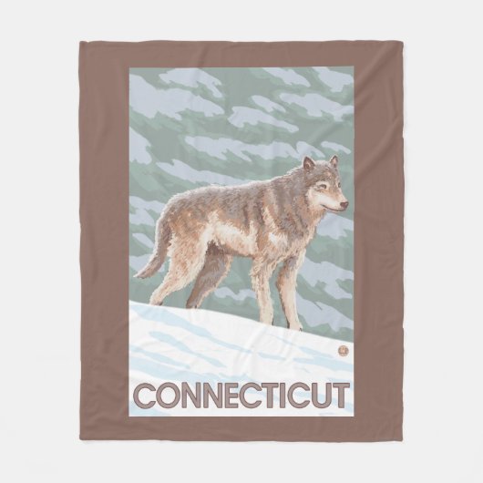 ConnecticutWolf Scene Fleece Deken (Voorkant)