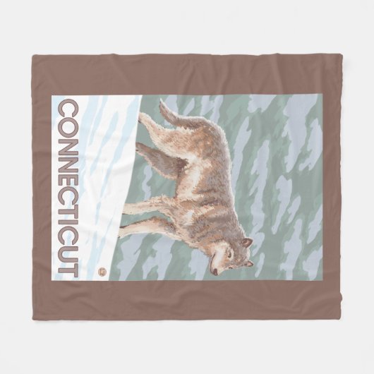 ConnecticutWolf Scene Fleece Deken (Voorkant (Horizontaal))
