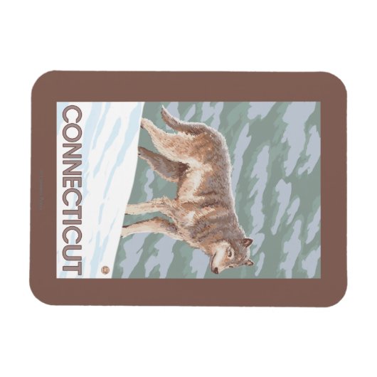 ConnecticutWolf Scene Magneet (Horizontaal)