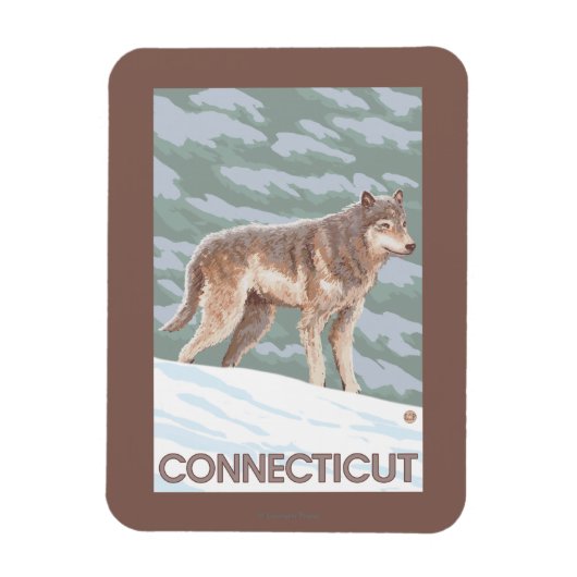 ConnecticutWolf Scene Magneet (Verticaal)