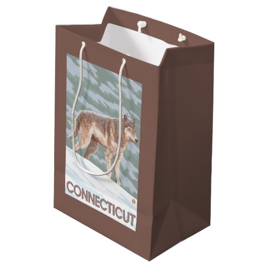 ConnecticutWolf Scene Medium Cadeauzakje (Achterkant Gekanteld)