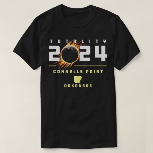 Connells Point Arkansas 2024 totale zonsverduister T-shirt (Design voorkant)