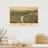 Connellsville, PA Panoramic Map - 1897 Poster (Keuken)