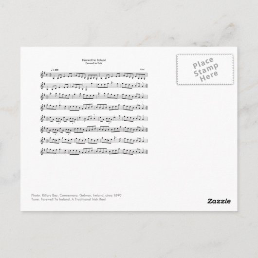  Connemara, Galway, Ierland Card met Music Briefkaart (Achterkant)