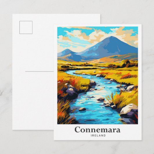 Connemara Ierland Vintage reisillustratie Briefkaart (Voorkant / Achterkant)