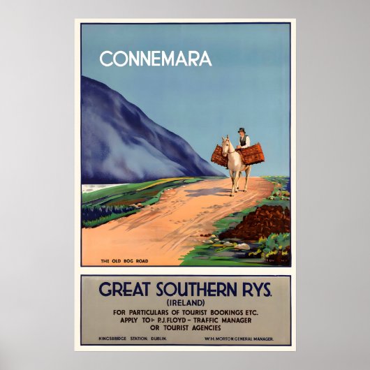 Connemara Ierland Vintage Reisposter Print (Voorkant)