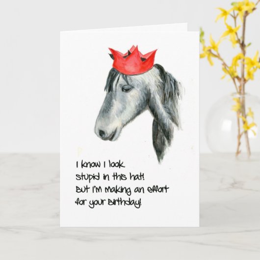 Connemara Pony Humorous Birthday Kaart (Gele Bloem)