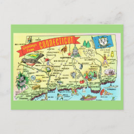 Conneticut State Map Briefkaart