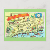 Conneticut State Map Briefkaart (Voorkant)