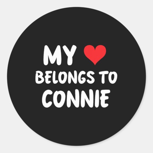 Connie - Mijn hart is van Connie - Liefde Ronde Sticker (Voorkant)