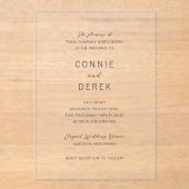 Connie Modern Elegant Wedding Acryl Uitnodigingen (Voorkant)