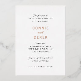 Connie Modern Elegant Wedding Folie Uitnodiging