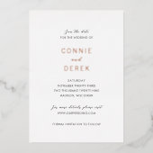 Connie Modern Elegant Wedding Save the Date Folie Uitnodiging (Voorkant)