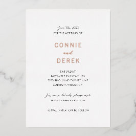 Connie Modern Elegant Wedding Save the Date Folie Uitnodiging