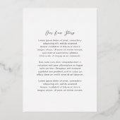 Connie Modern Elegant Wedding Save the Date Folie Uitnodiging (Achterkant)