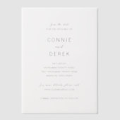Connie Modern Elegant Wedding Save the Date Vellum Uitnodigingen (Voorkant)