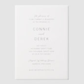 Connie Modern Elegant Wedding Vellum Uitnodigingen (Voorkant)