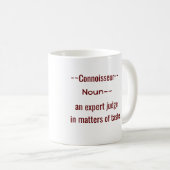 Connoisseur - definitie - koffie mok (Voorkant rechts)