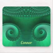 CONNOR ~ Zany Shades of Green Fractal Pattern Muismat (Voorkant)