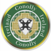 Conolly Irish Shield & Celtic Cross gepersonalisee Sticker (Voorkant)