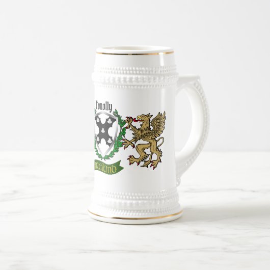 Conolly/O'Conolly Irish Shield gepersonaliseerd Bierpul (Voorkant rechts)