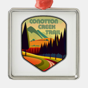 Conotton Creek Trail Ohio Kleuren Metalen Ornament