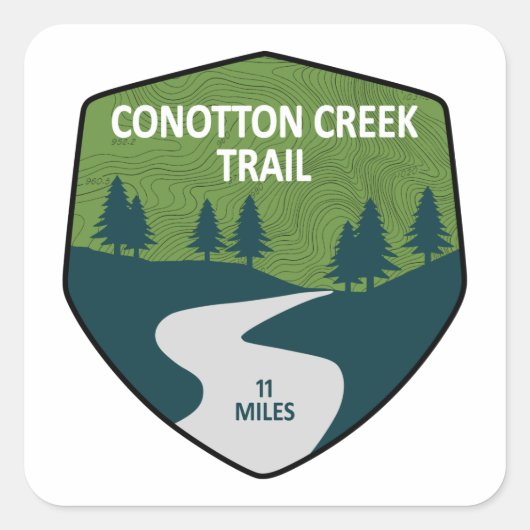 Conotton Creek Trail Vierkante Sticker (Voorkant)