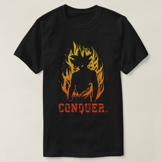 CONQUER - Anime Gym Motivatie T-shirt (Design voorkant)