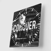 CONQUER - "Body building" Workout Motivatie Vierkante Klok (Hoek)